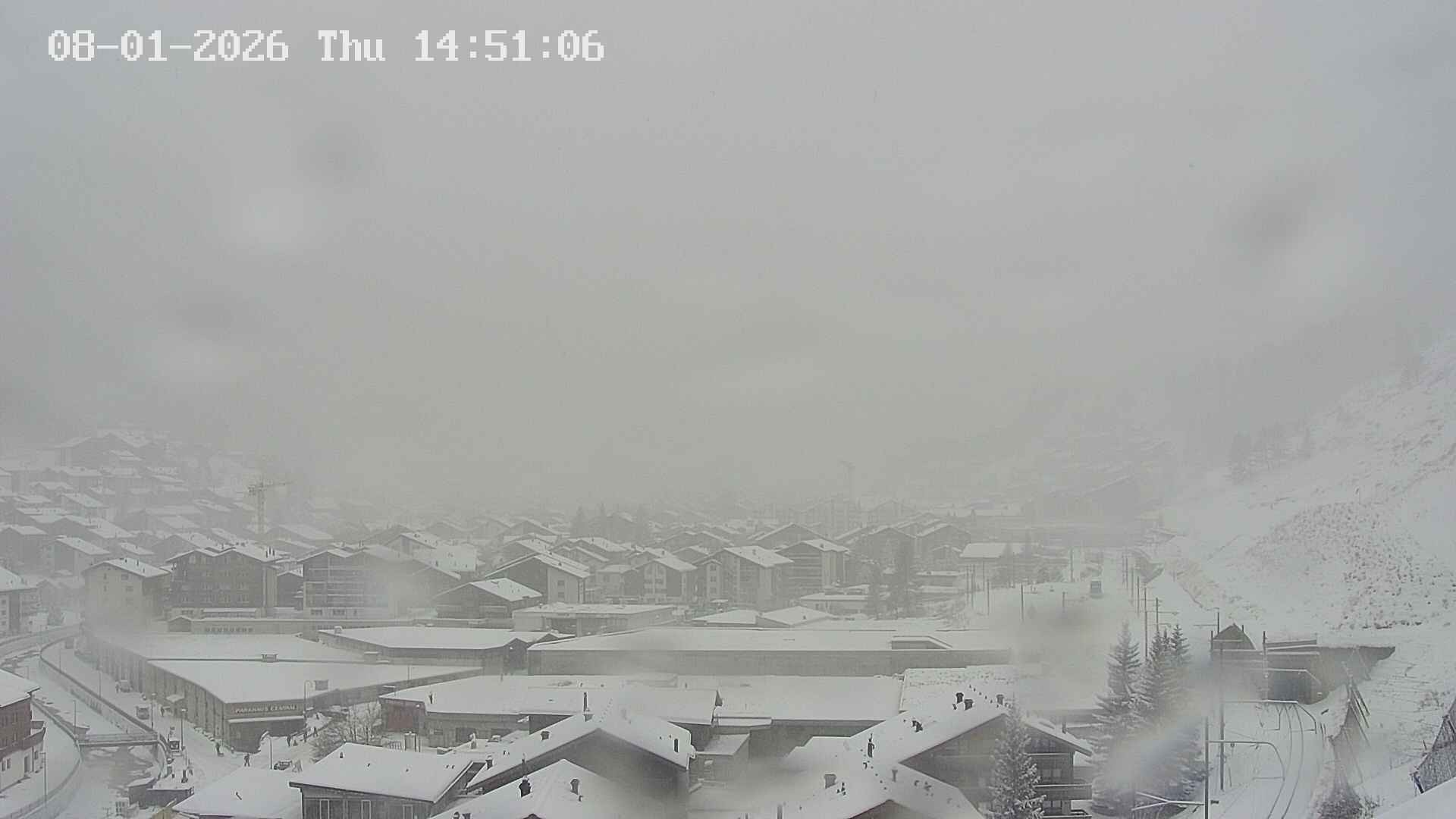 Archiv Foto Webcam Zermatt: Blick auf das Dorf