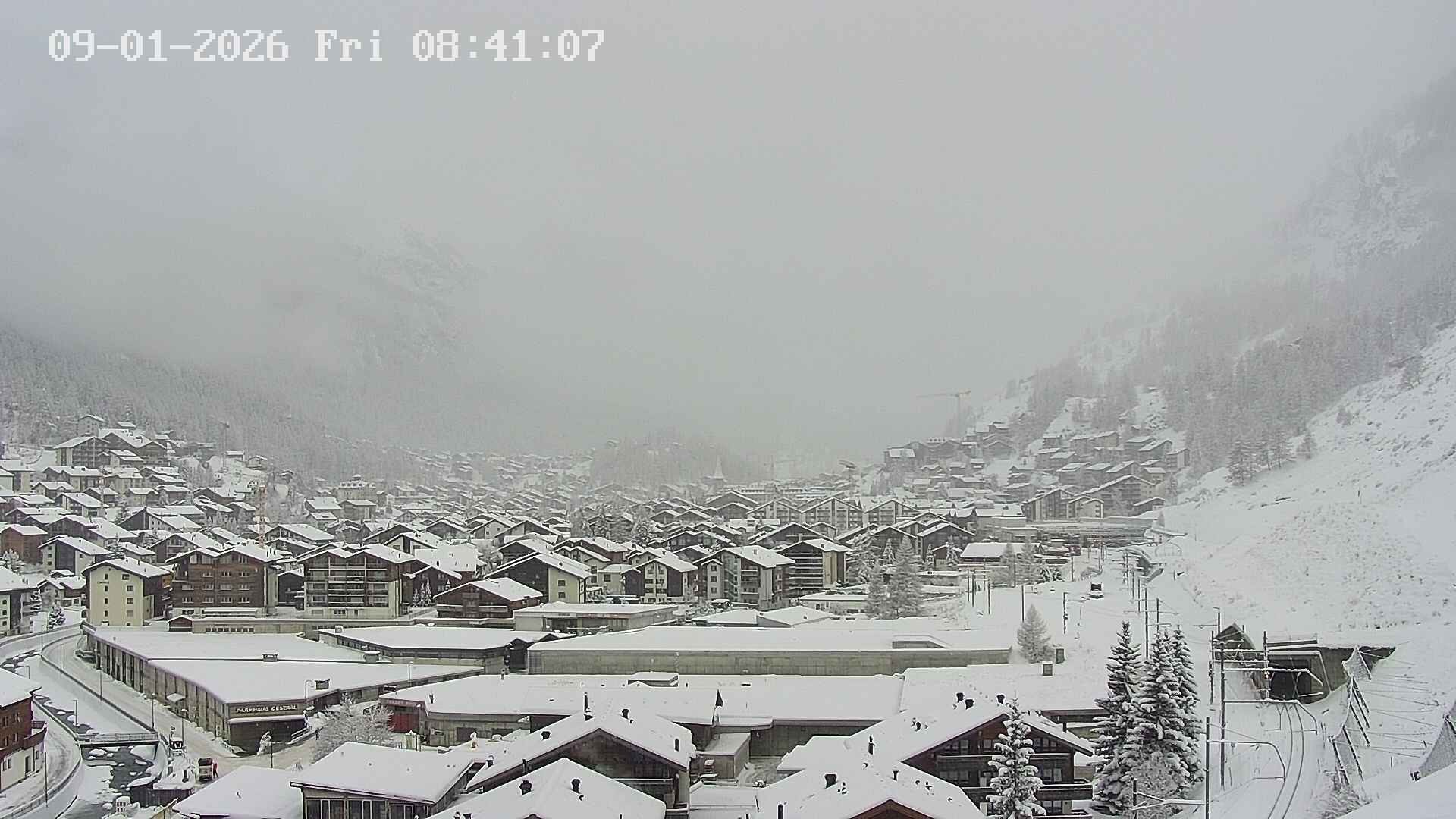 Archiv Foto Webcam Zermatt: Blick auf das Dorf