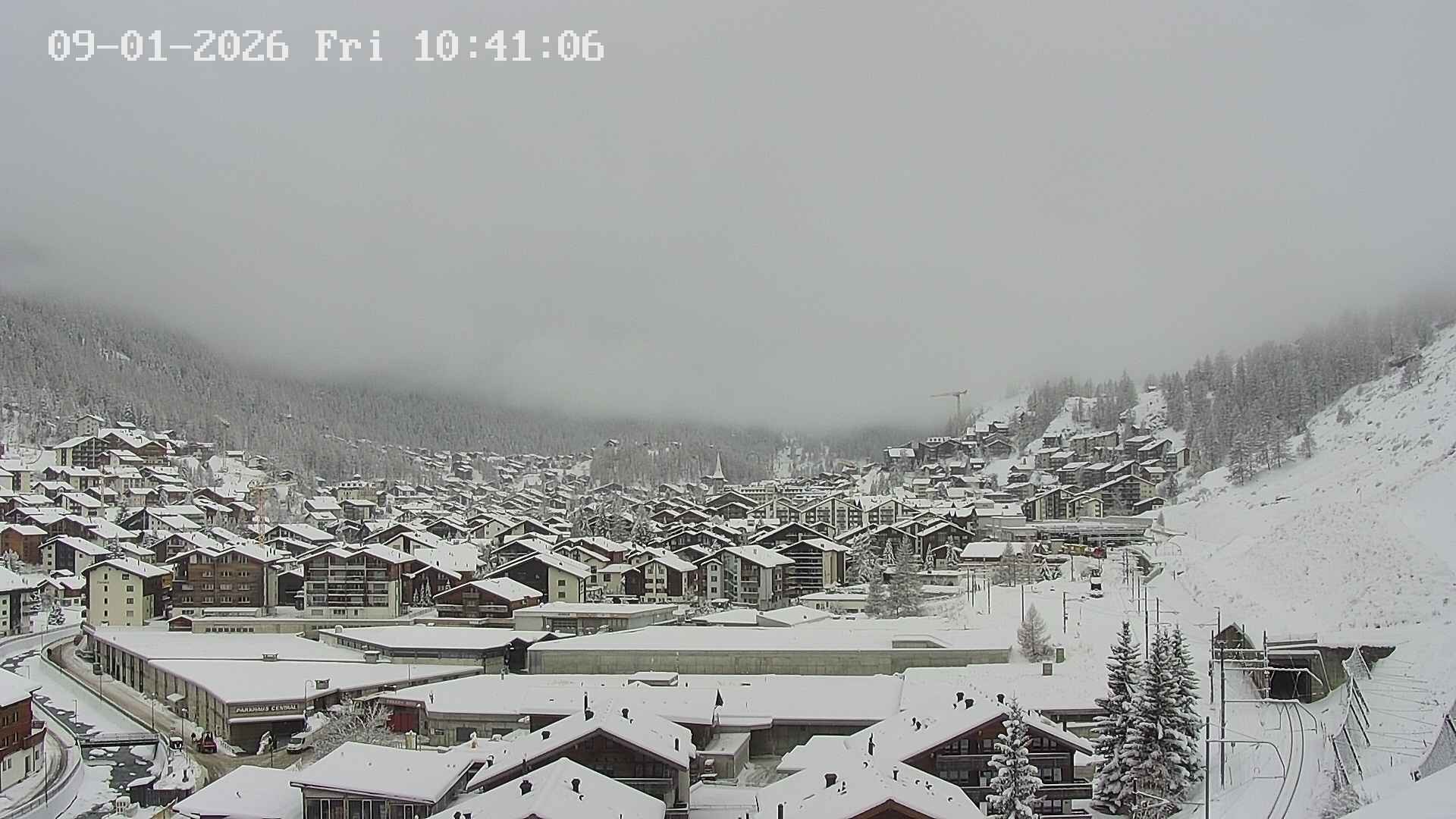 Archiv Foto Webcam Zermatt: Blick auf das Dorf