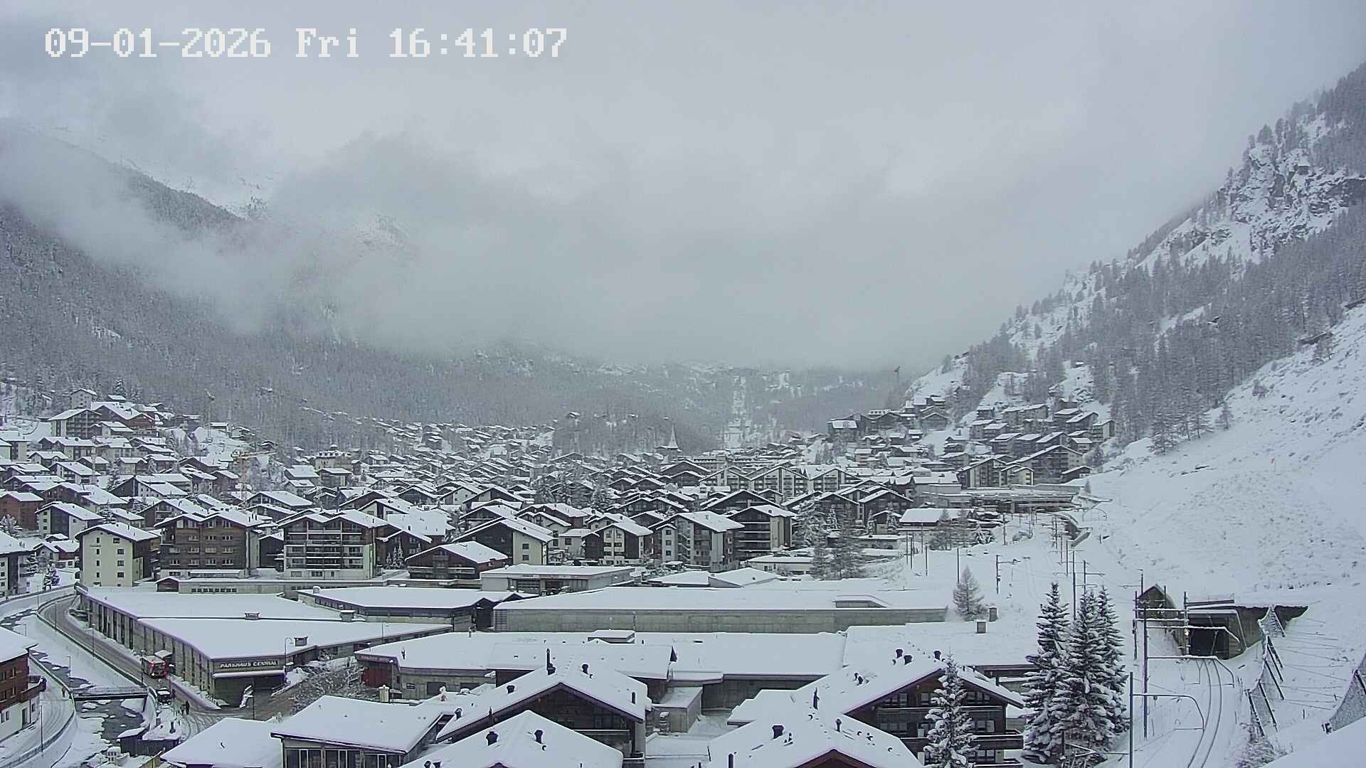 Archiv Foto Webcam Zermatt: Blick auf das Dorf