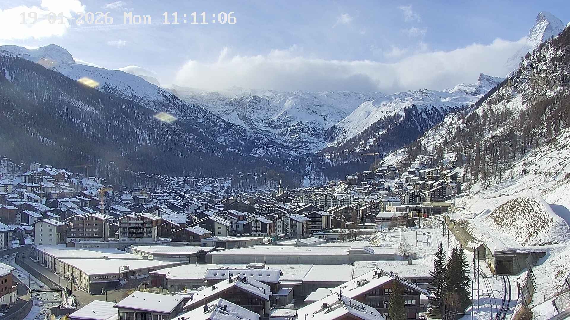 Archiv Foto Webcam Zermatt: Blick auf das Dorf