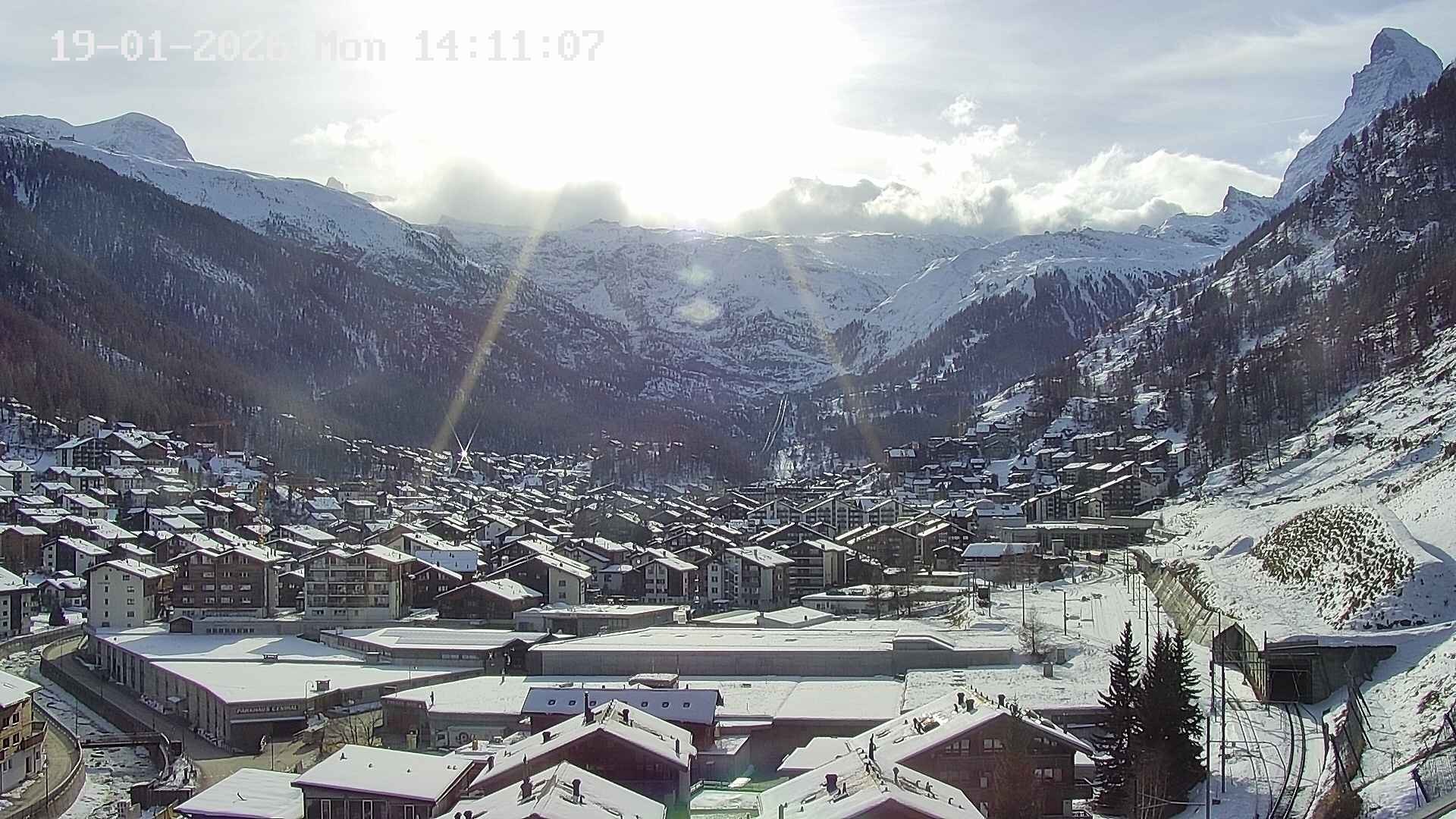 Archiv Foto Webcam Zermatt: Blick auf das Dorf