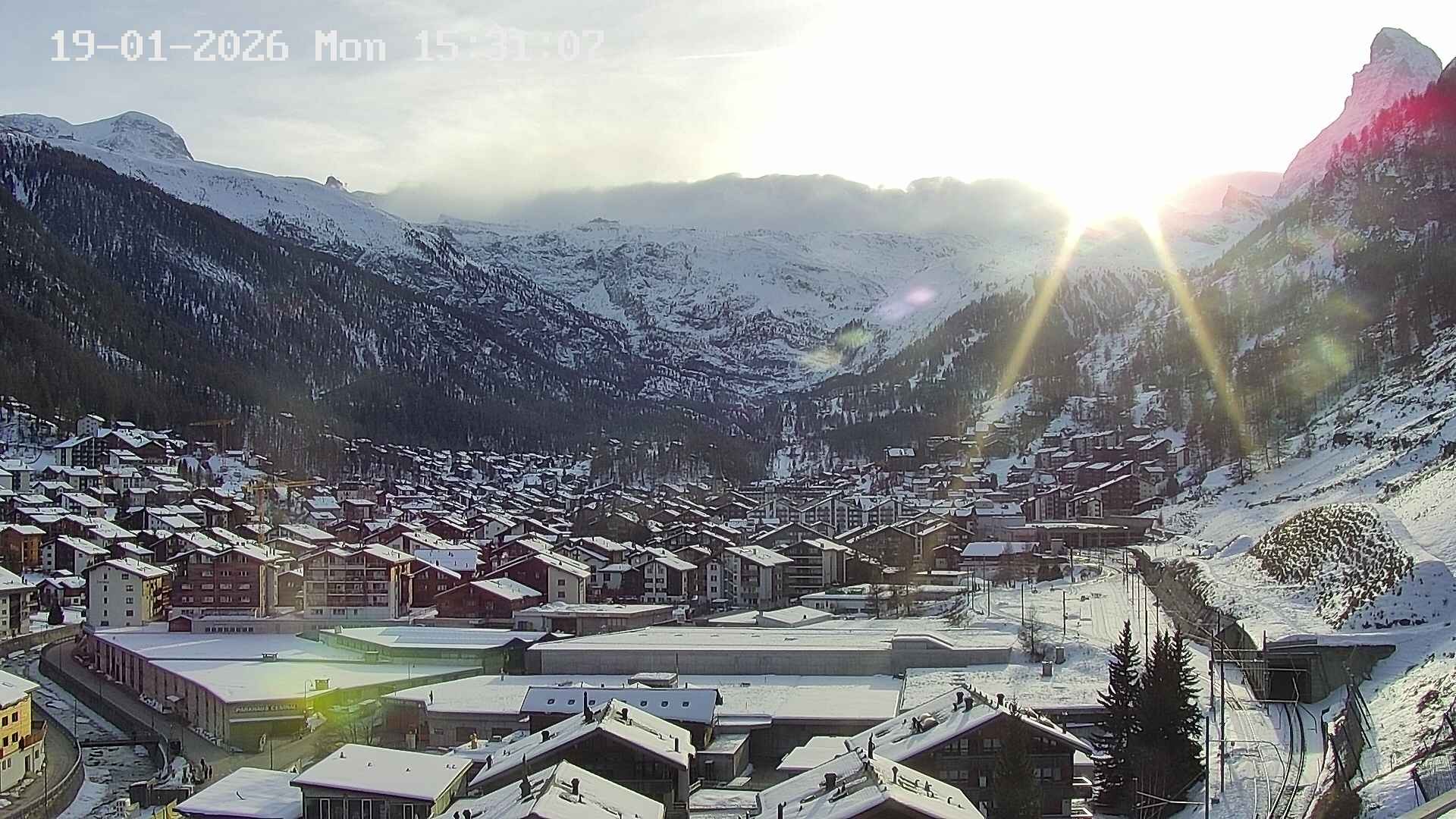 Archiv Foto Webcam Zermatt: Blick auf das Dorf