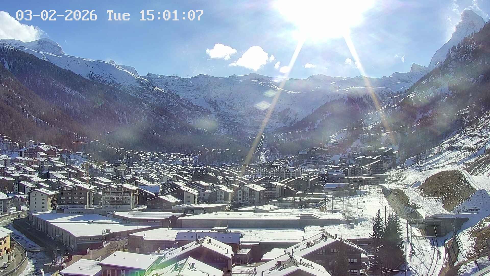 Archiv Foto Webcam Zermatt: Blick auf das Dorf