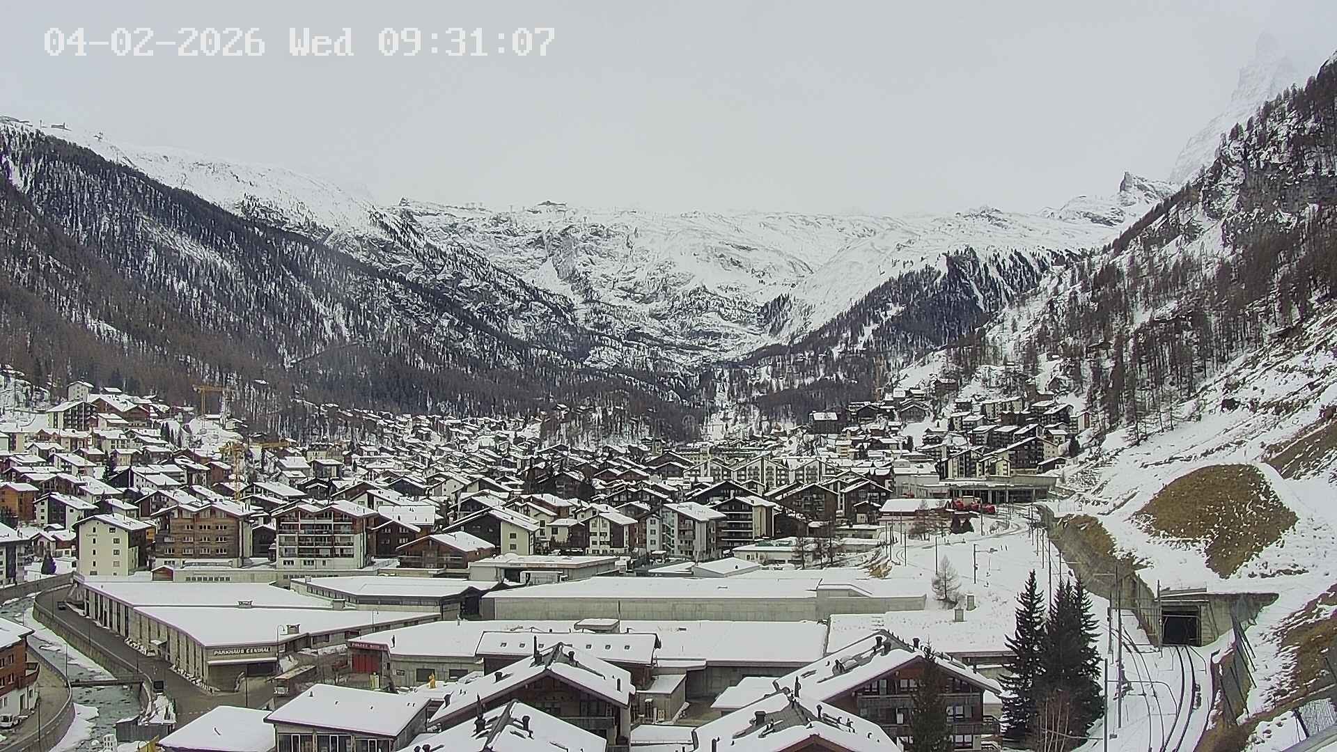 Archiv Foto Webcam Zermatt: Blick auf das Dorf