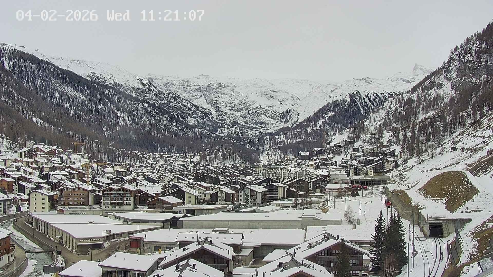 Archiv Foto Webcam Zermatt: Blick auf das Dorf