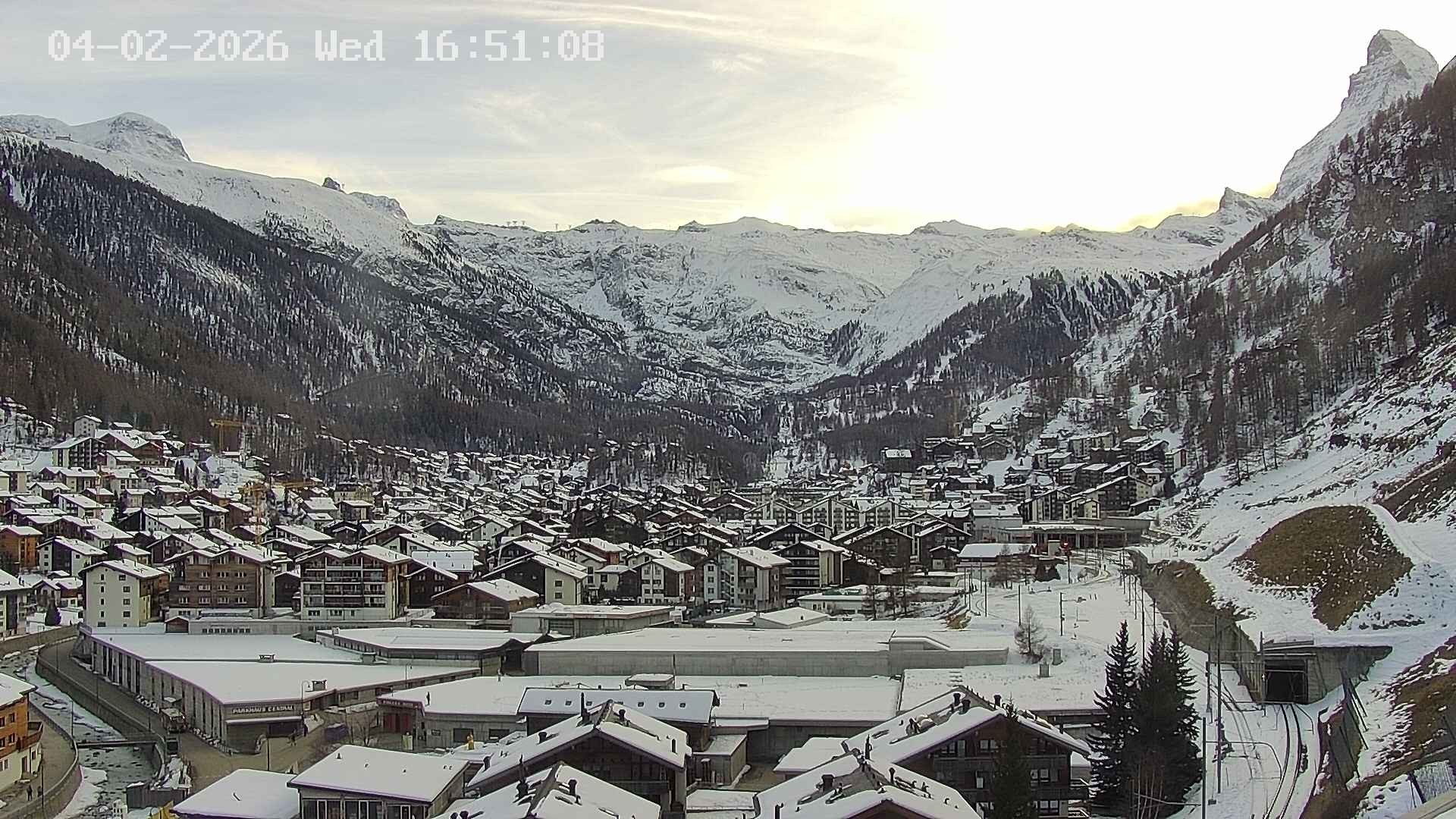 Archiv Foto Webcam Zermatt: Blick auf das Dorf