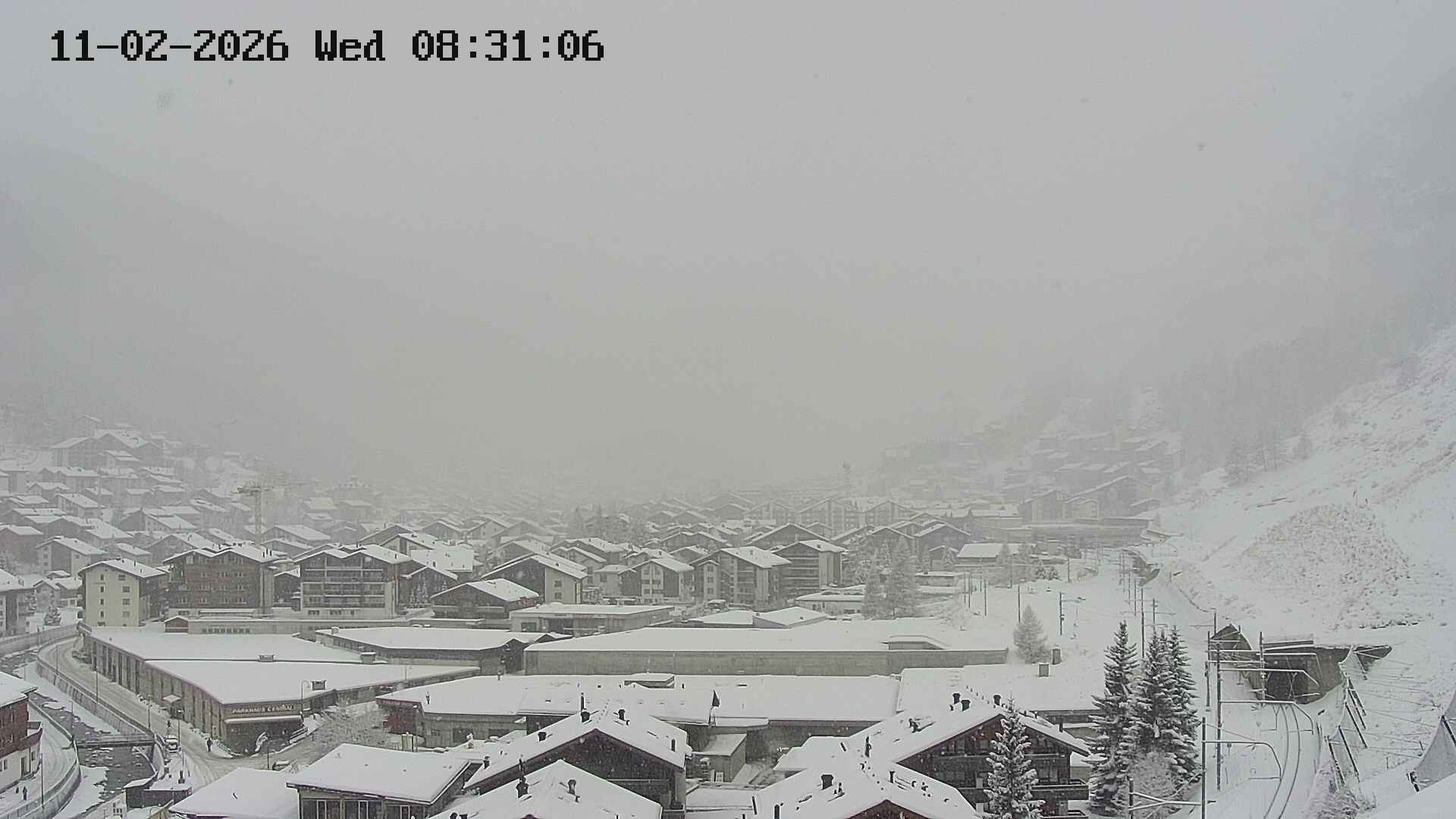 Archiv Foto Webcam Zermatt: Blick auf das Dorf