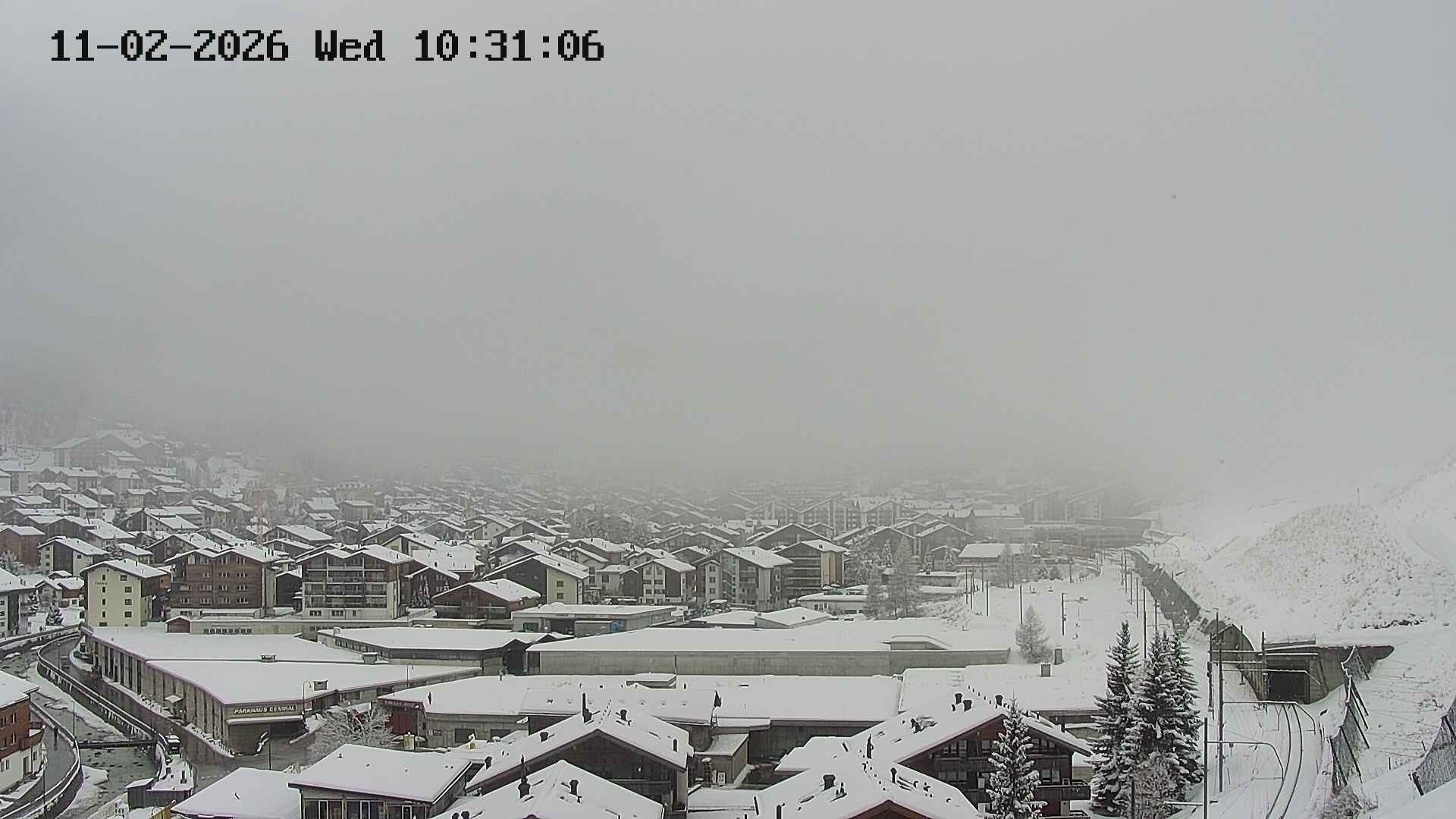 Archiv Foto Webcam Zermatt: Blick auf das Dorf
