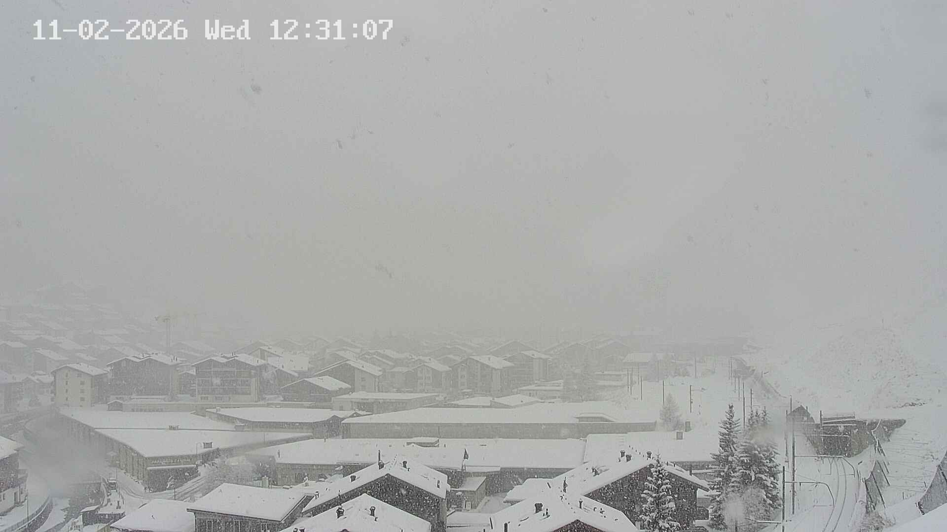 Archiv Foto Webcam Zermatt: Blick auf das Dorf