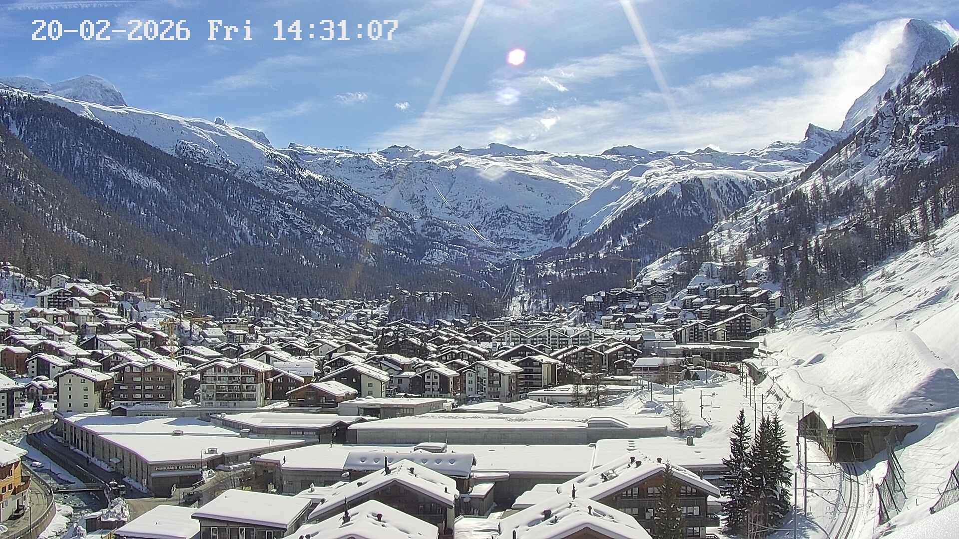 Archiv Foto Webcam Zermatt: Blick auf das Dorf