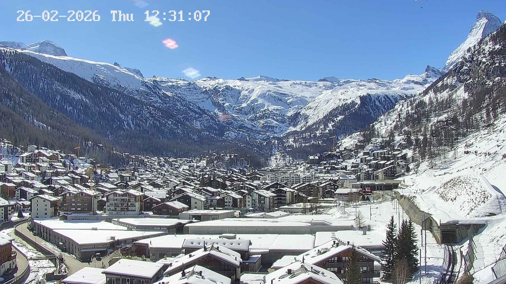 Archiv Foto Webcam Zermatt: Blick auf das Dorf