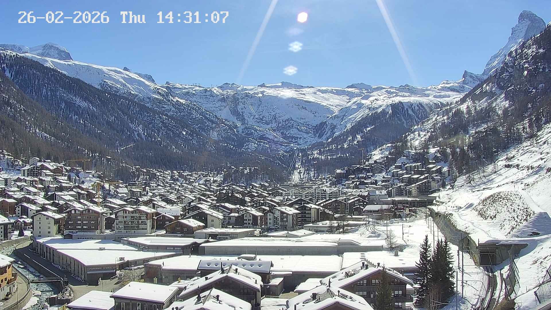 Archiv Foto Webcam Zermatt: Blick auf das Dorf