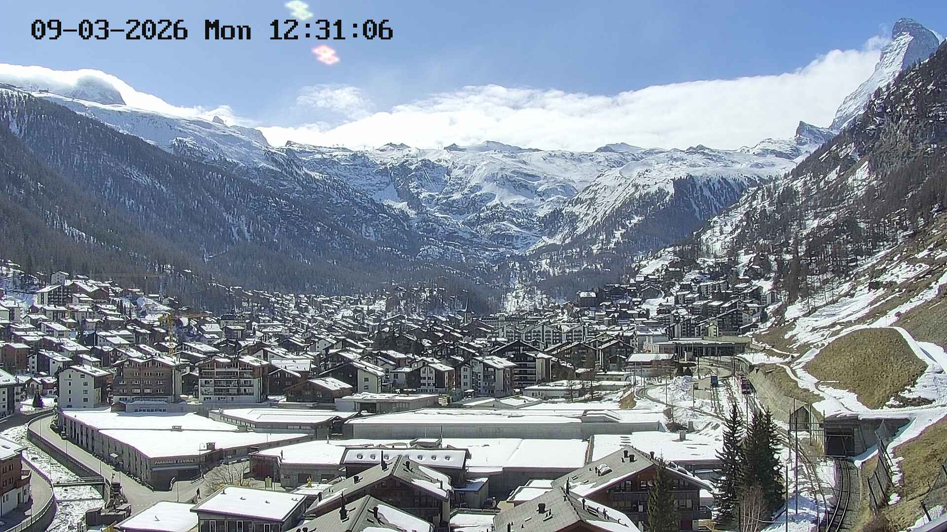 Archiv Foto Webcam Zermatt: Blick auf das Dorf