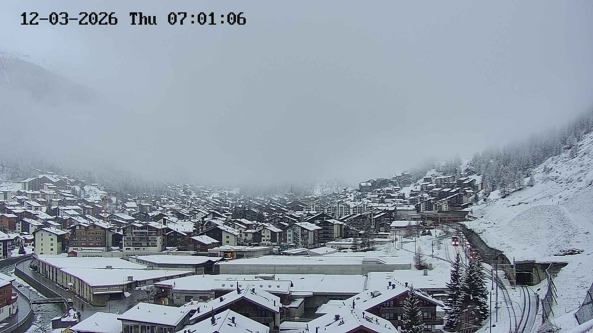Archiv Foto Webcam Zermatt: Blick auf das Dorf