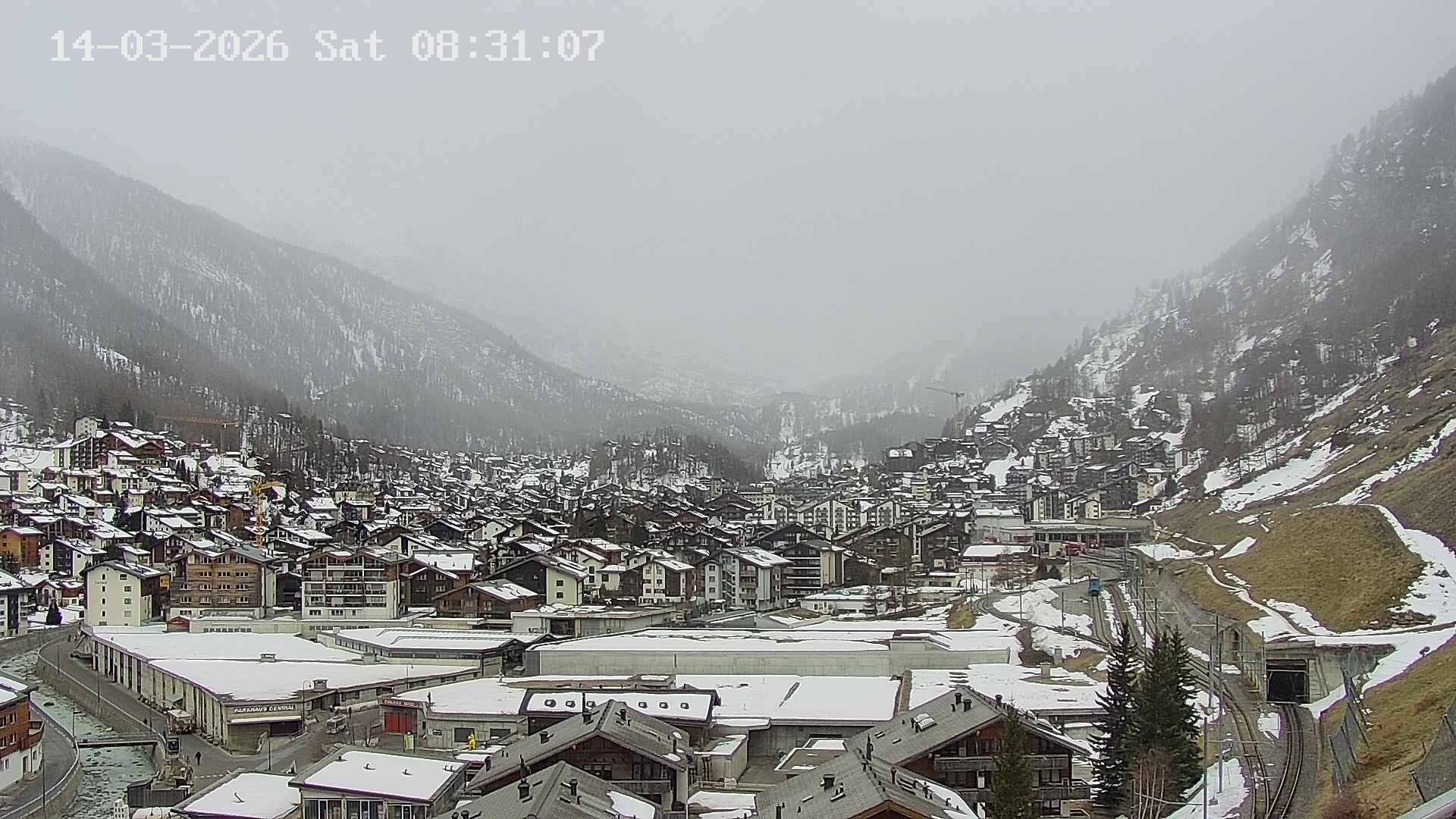 Archiv Foto Webcam Zermatt: Blick auf das Dorf