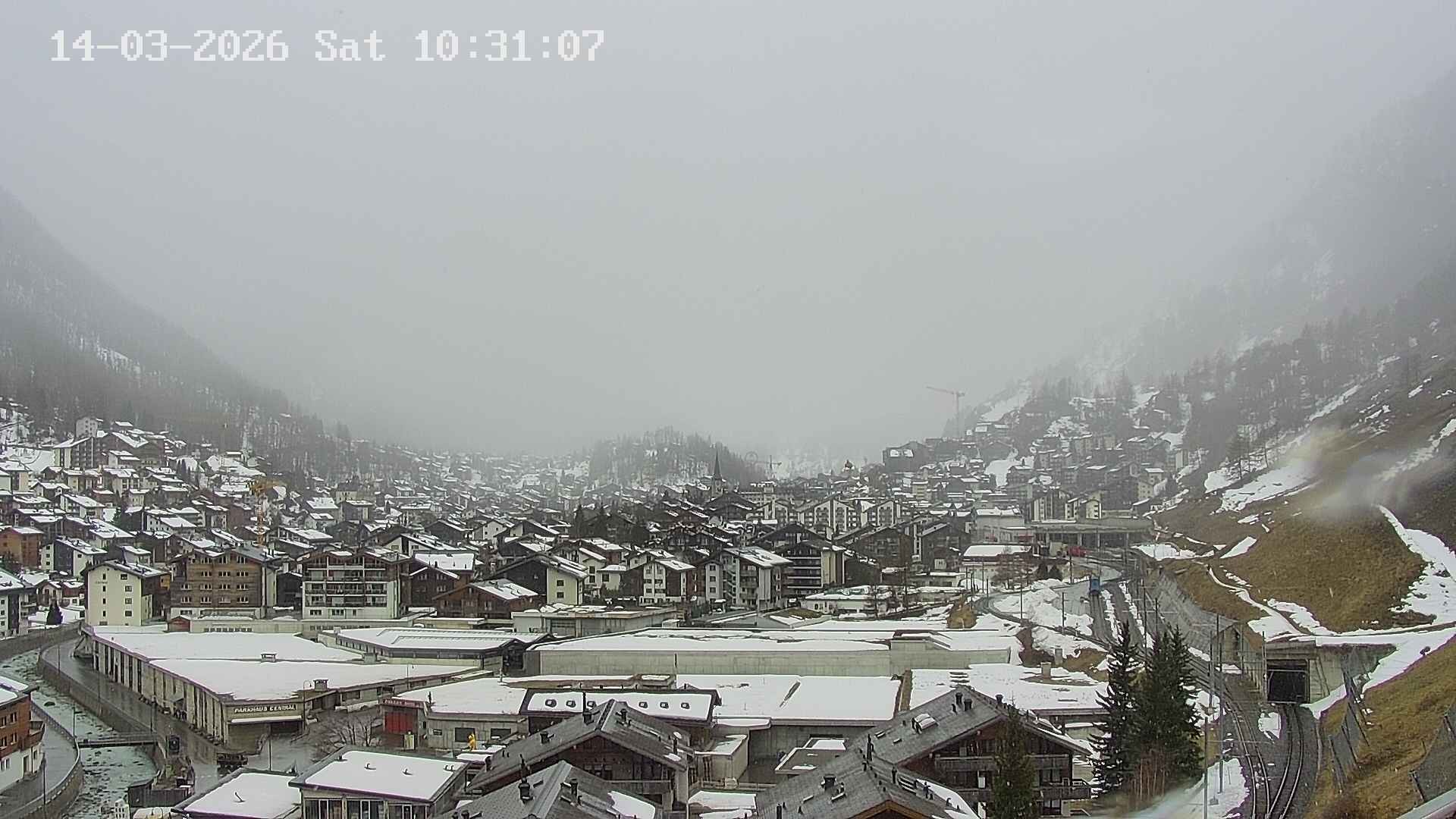 Archiv Foto Webcam Zermatt: Blick auf das Dorf