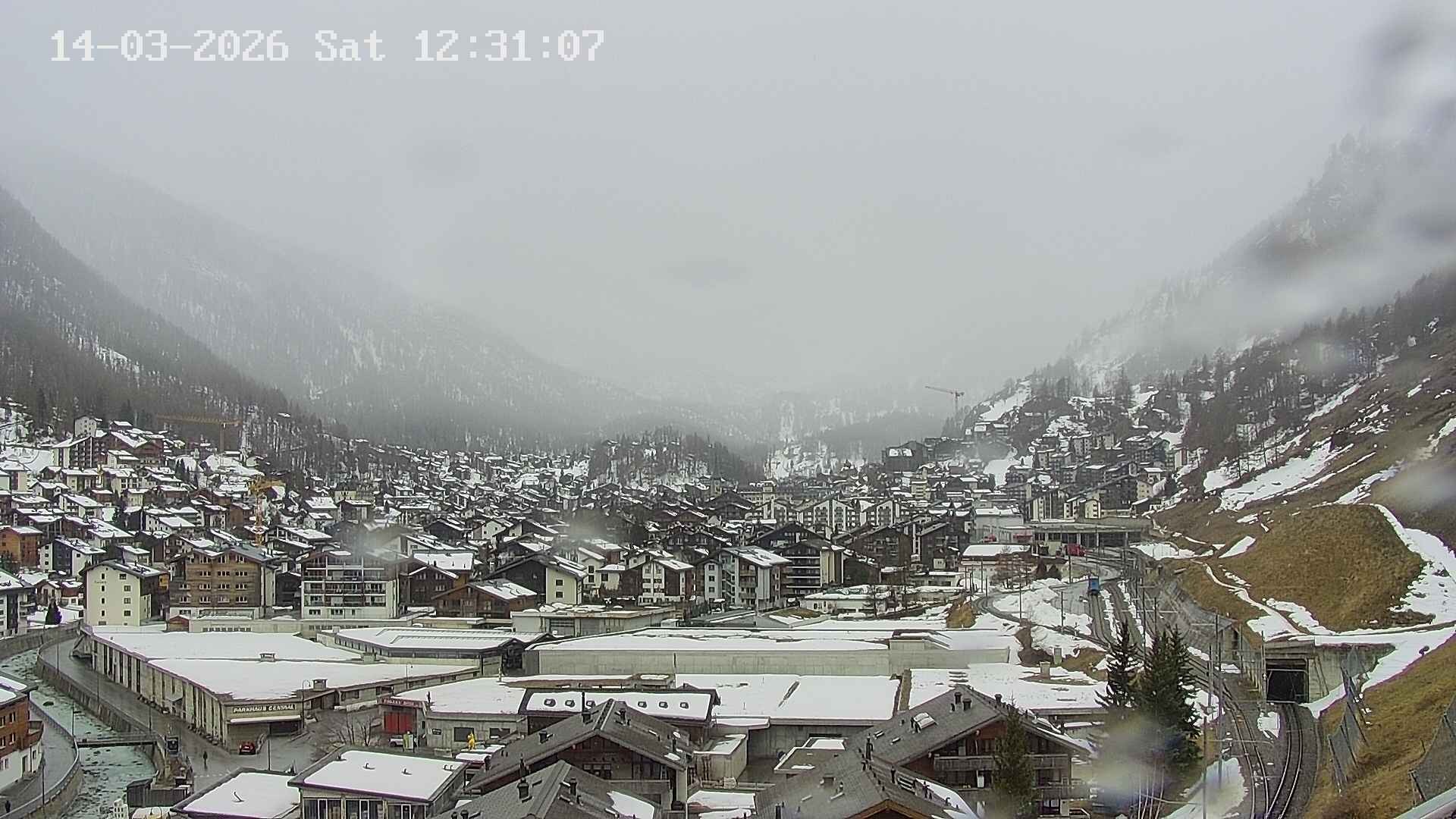 Archiv Foto Webcam Zermatt: Blick auf das Dorf