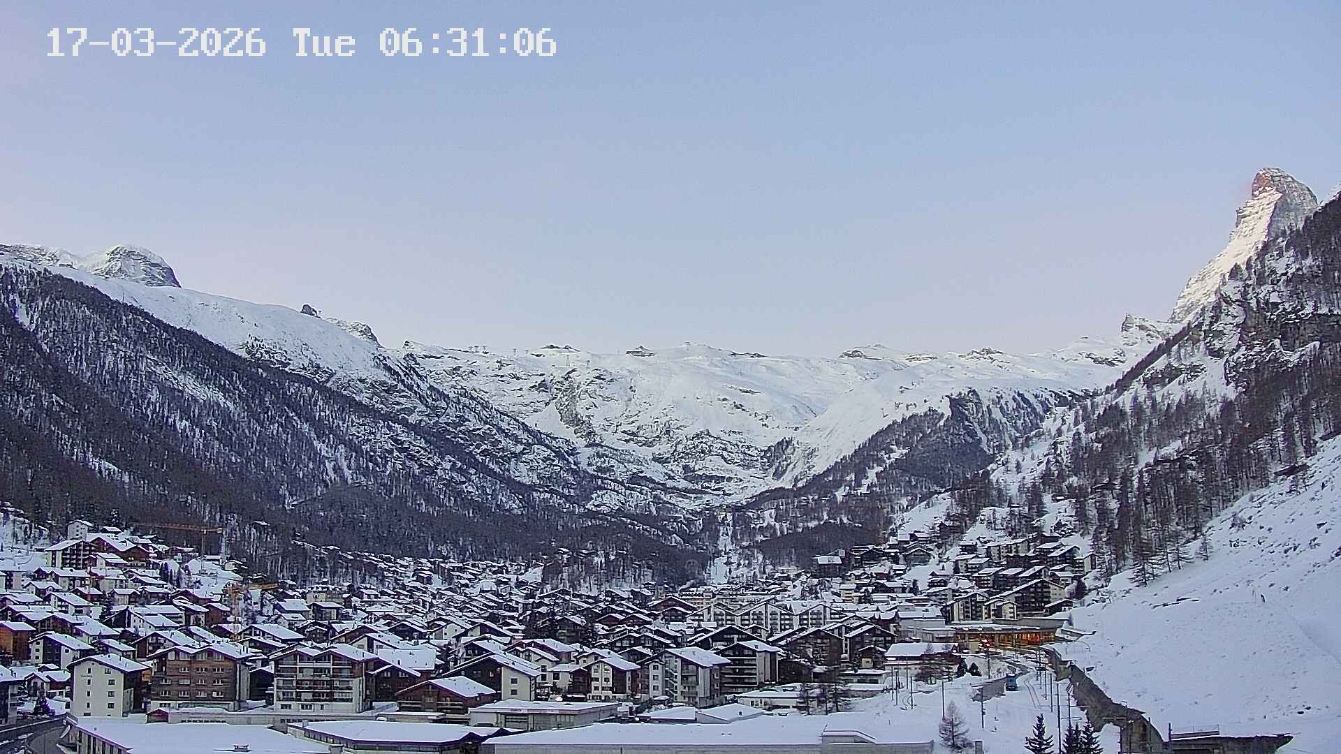 Archiv Foto Webcam Zermatt: Blick auf das Dorf