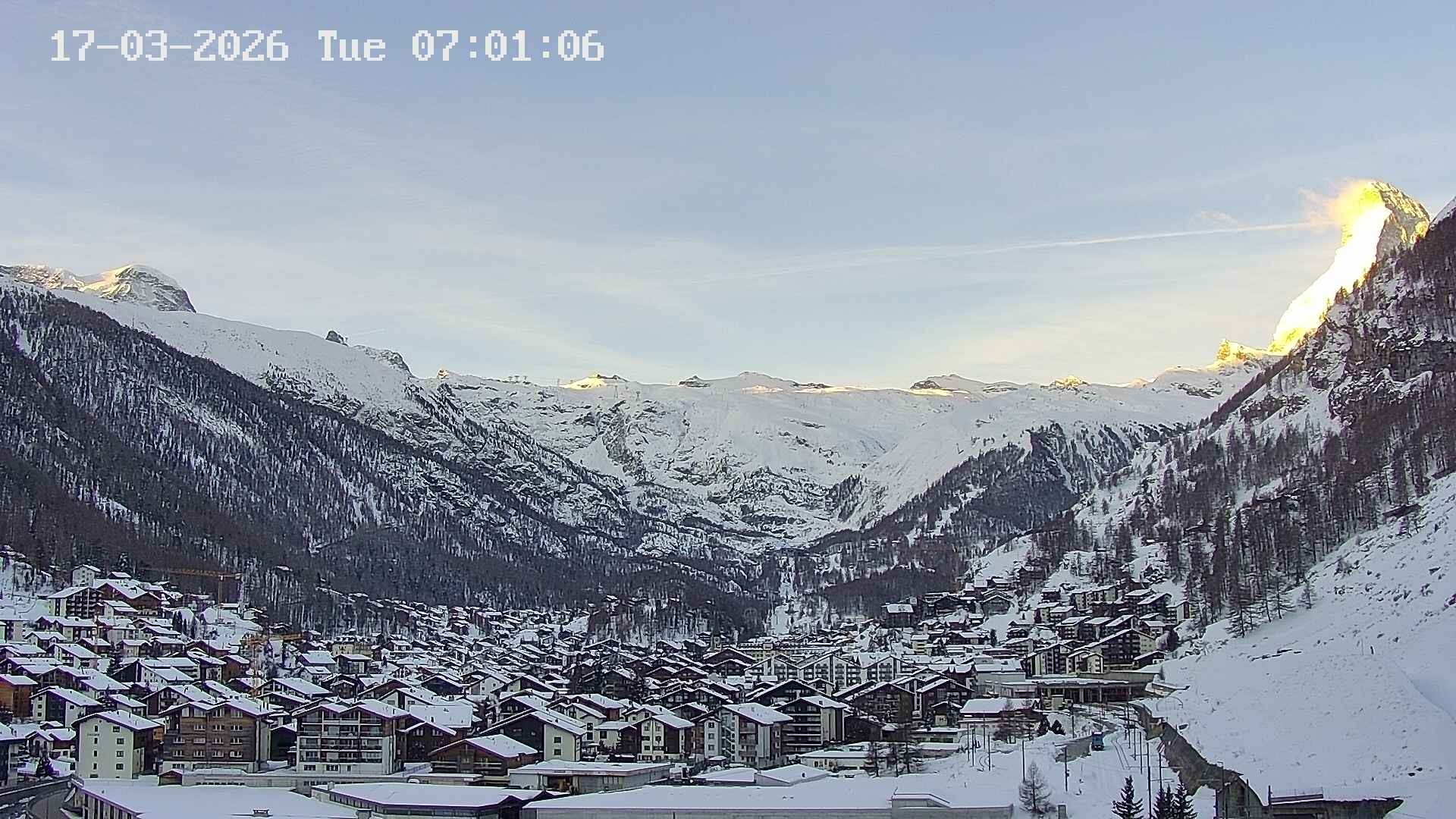Archiv Foto Webcam Zermatt: Blick auf das Dorf