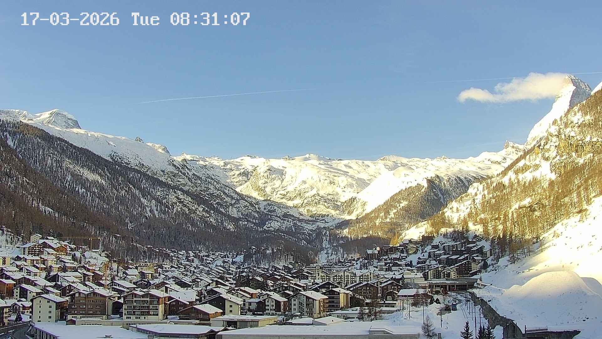 Archiv Foto Webcam Zermatt: Blick auf das Dorf
