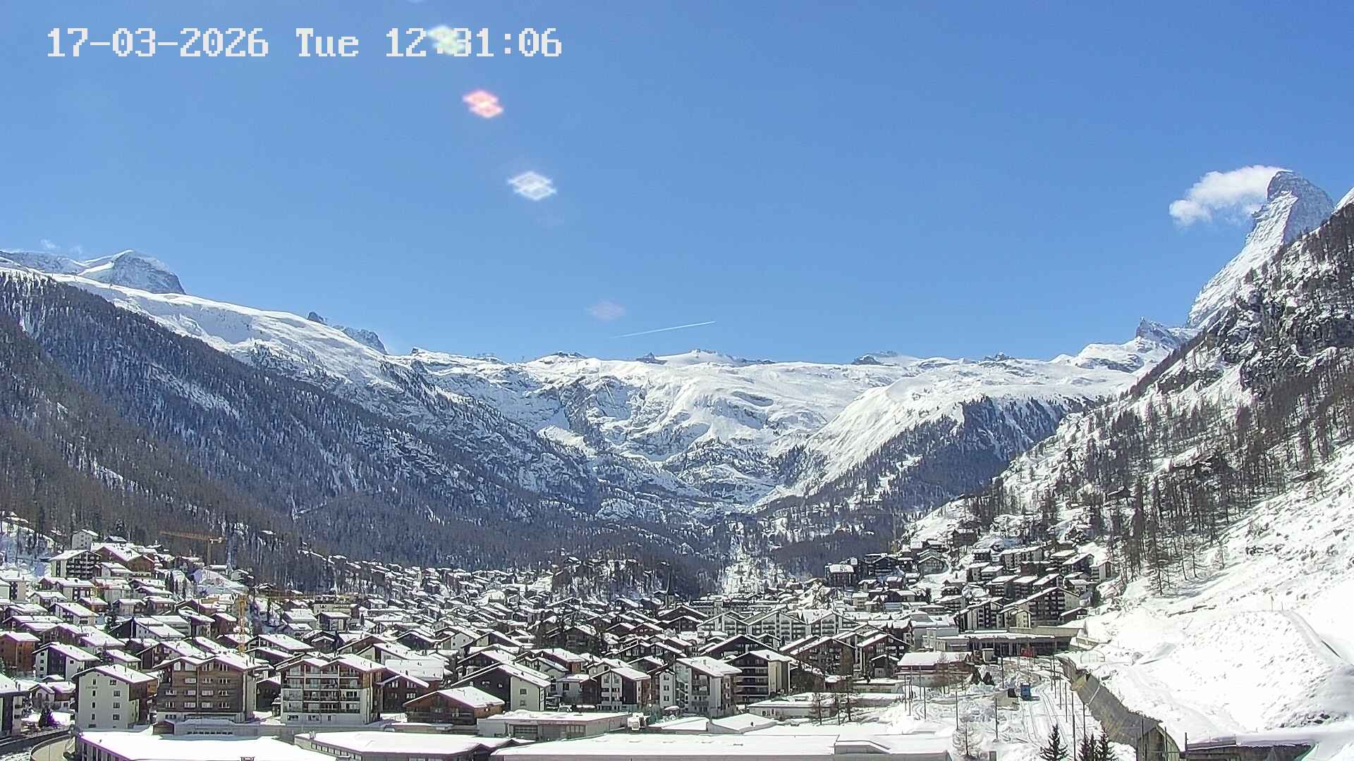 Archiv Foto Webcam Zermatt: Blick auf das Dorf