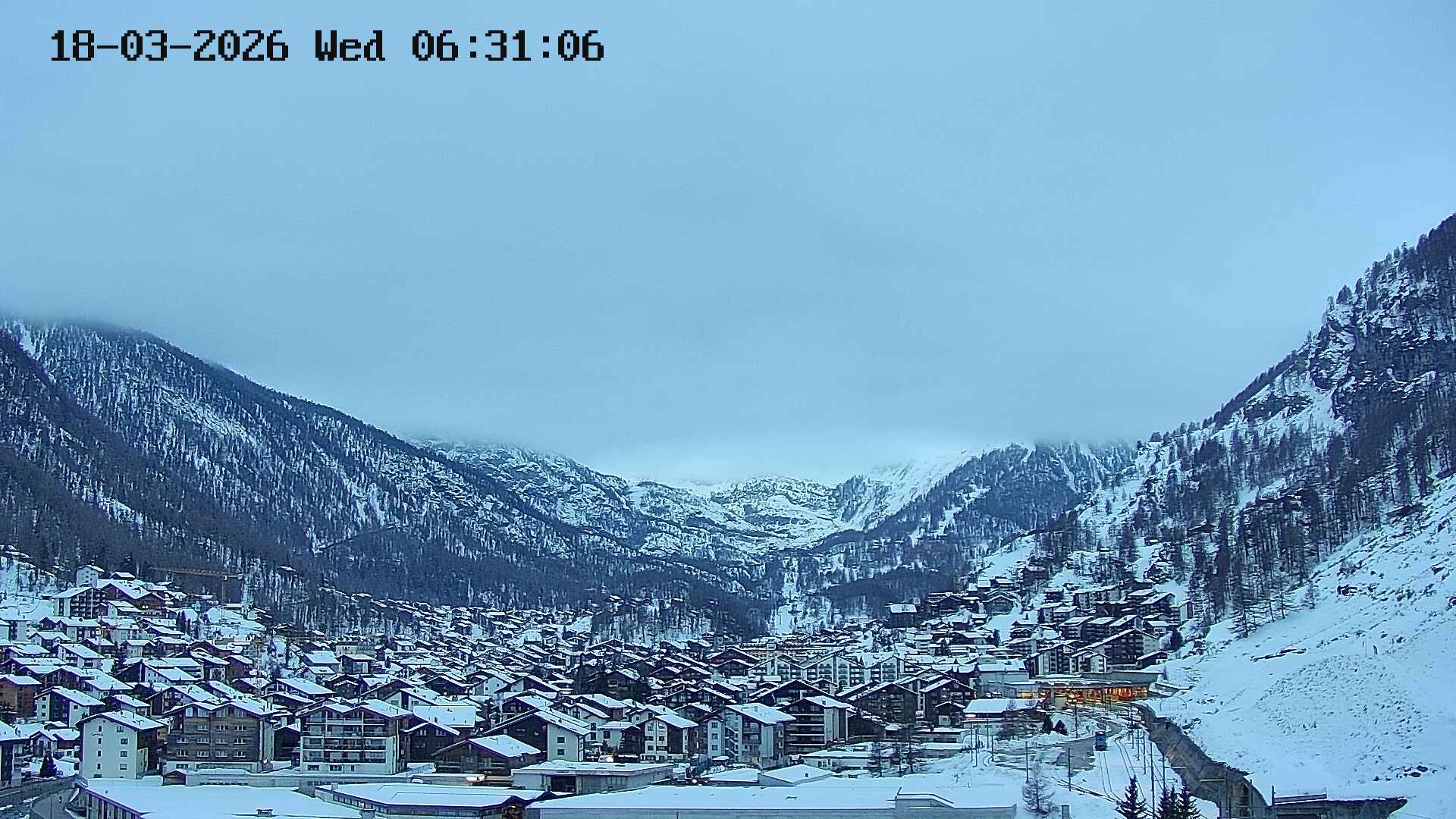 Archiv Foto Webcam Zermatt: Blick auf das Dorf