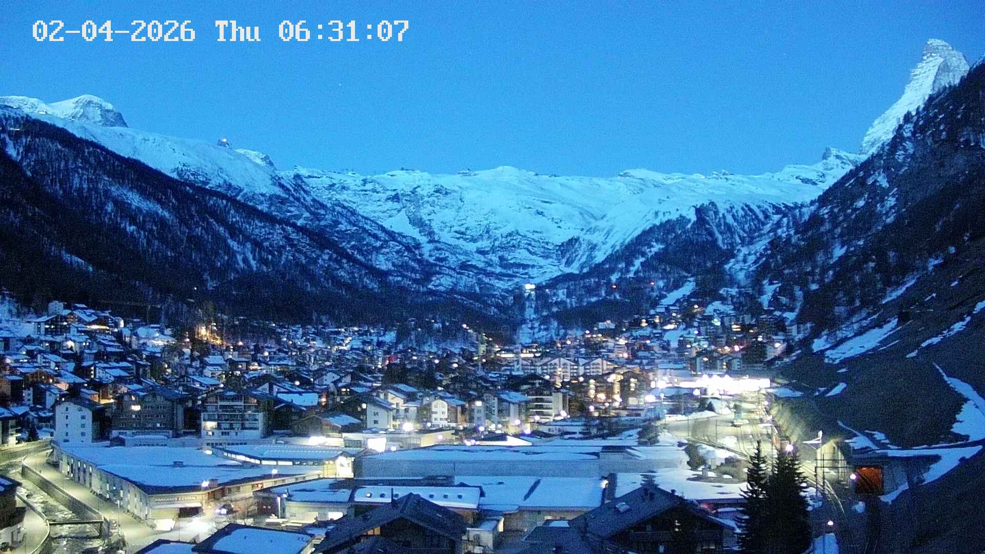 Archiv Foto Webcam Zermatt: Blick auf das Dorf