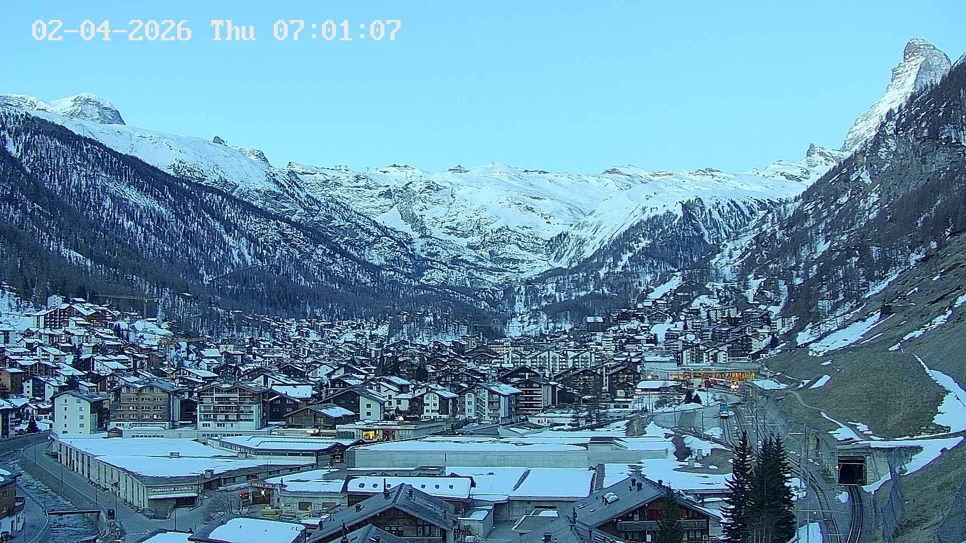 Archiv Foto Webcam Zermatt: Blick auf das Dorf