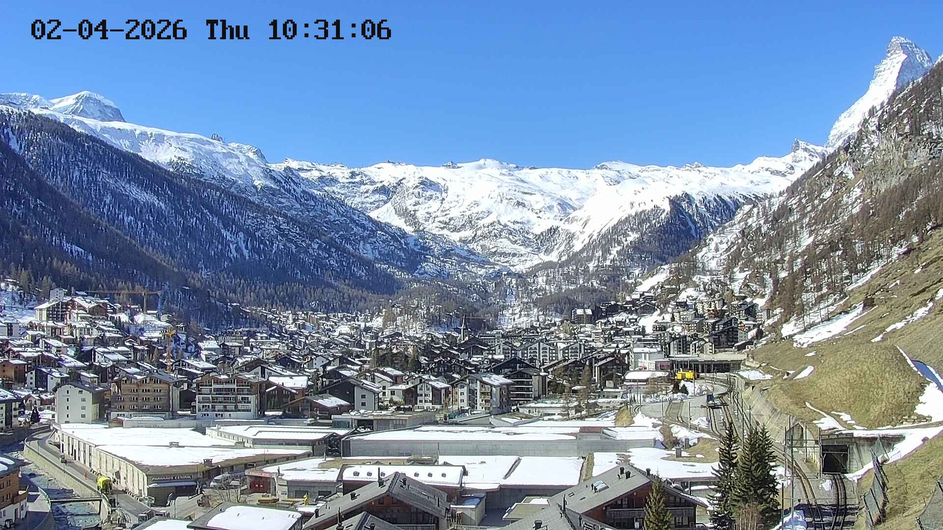 Archiv Foto Webcam Zermatt: Blick auf das Dorf