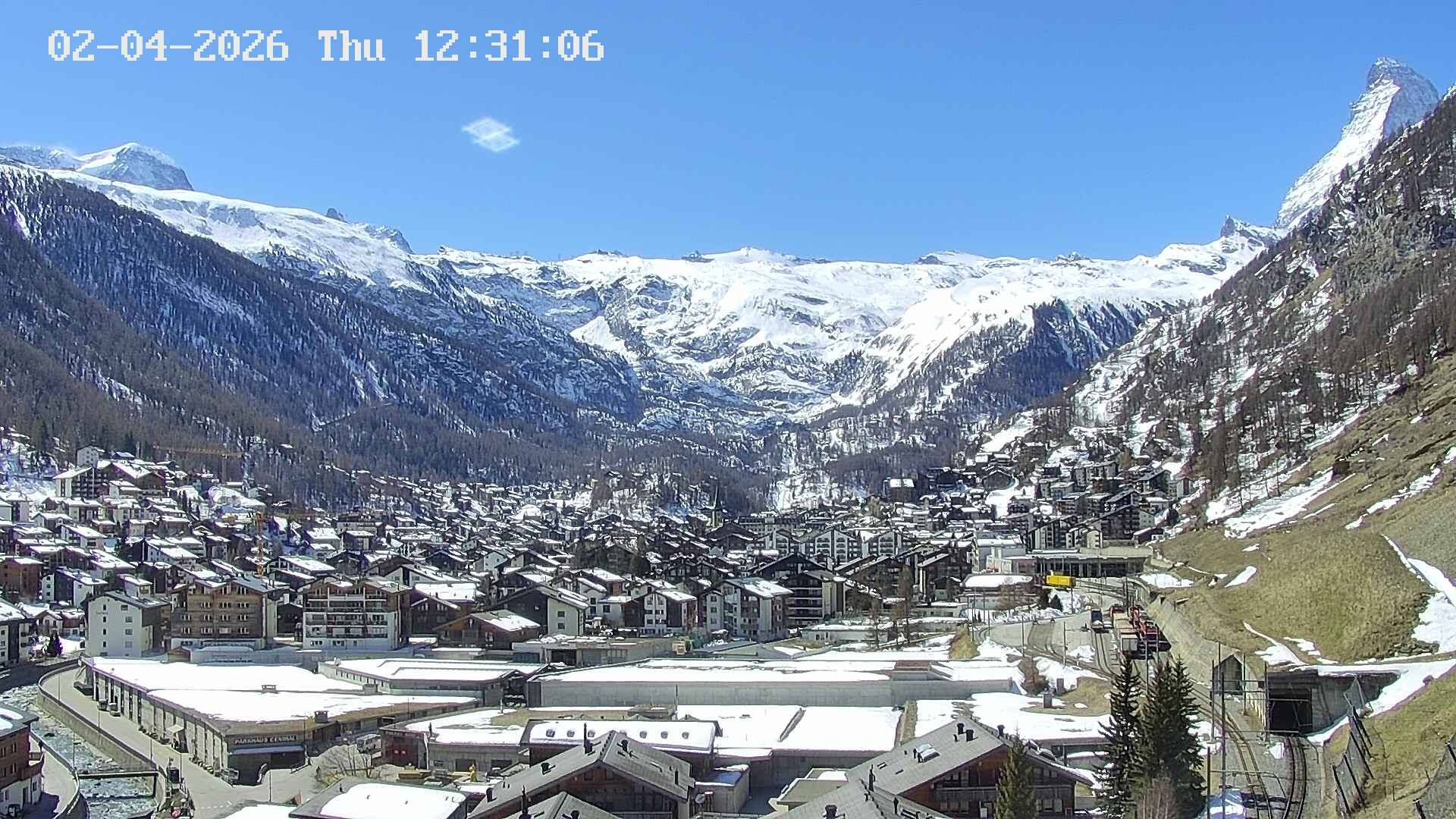 Archiv Foto Webcam Zermatt: Blick auf das Dorf
