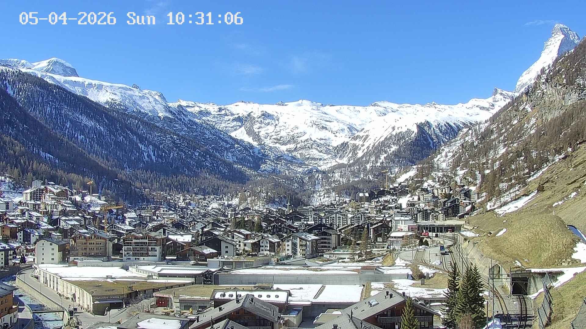 Archiv Foto Webcam Zermatt: Blick auf das Dorf