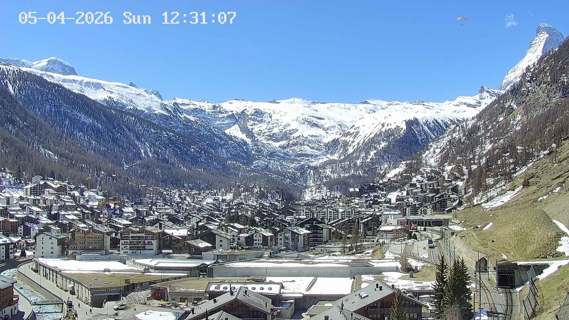 Archiv Foto Webcam Zermatt: Blick auf das Dorf
