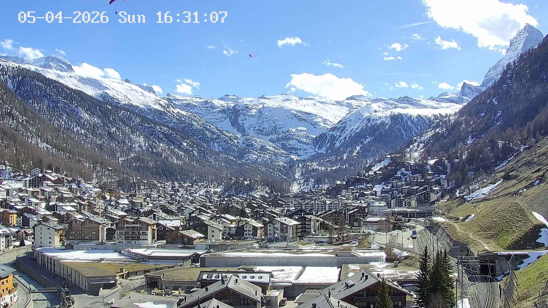 Archiv Foto Webcam Zermatt: Blick auf das Dorf