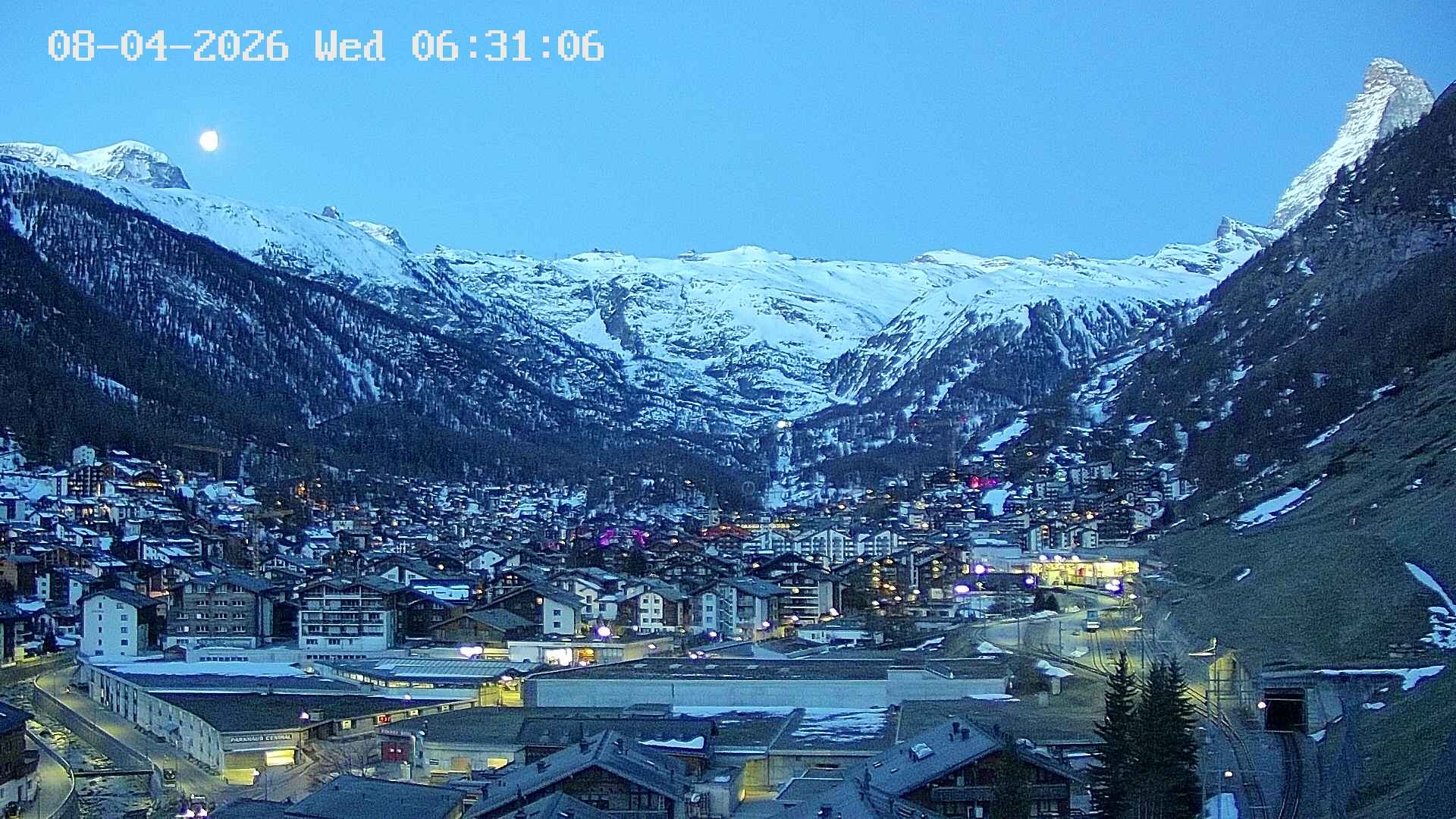 Archiv Foto Webcam Zermatt: Blick auf das Dorf