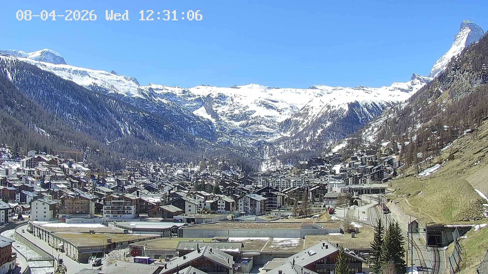 Archiv Foto Webcam Zermatt: Blick auf das Dorf