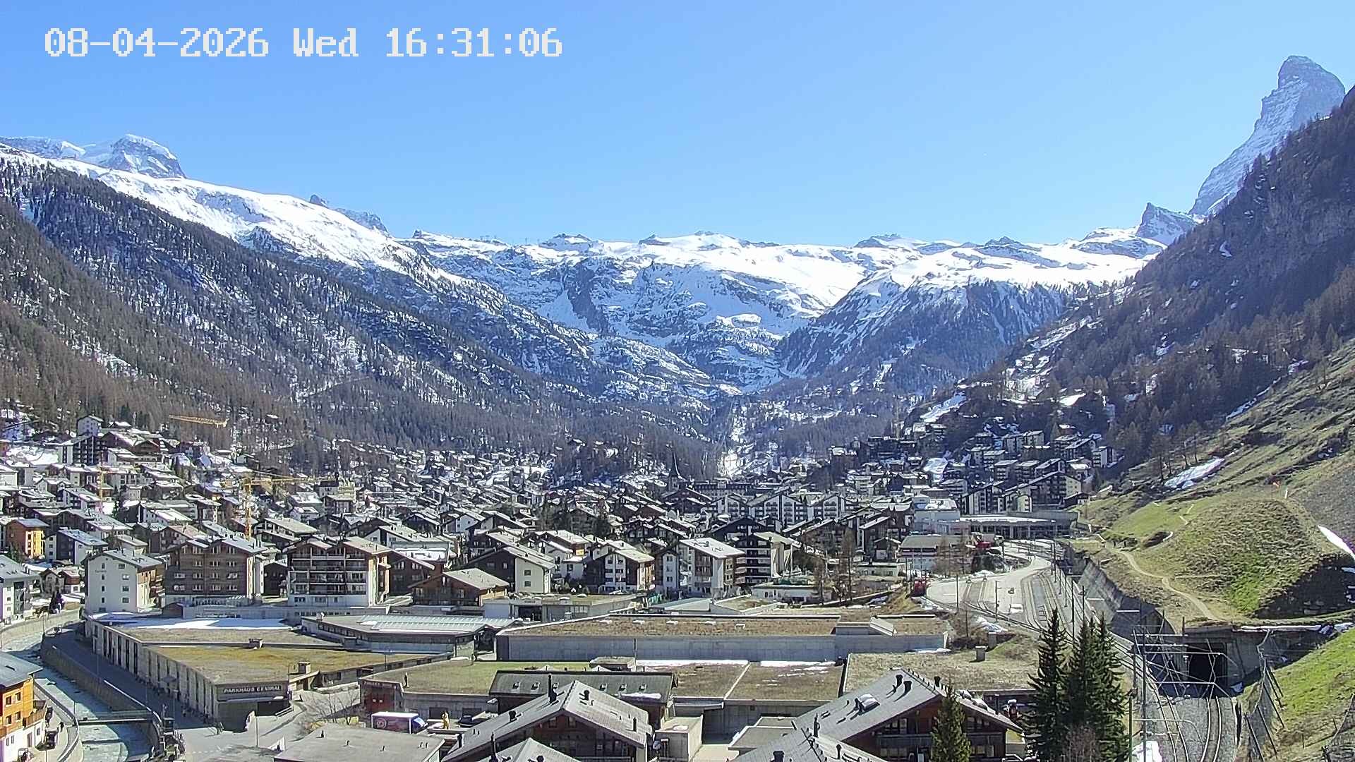 Archiv Foto Webcam Zermatt: Blick auf das Dorf