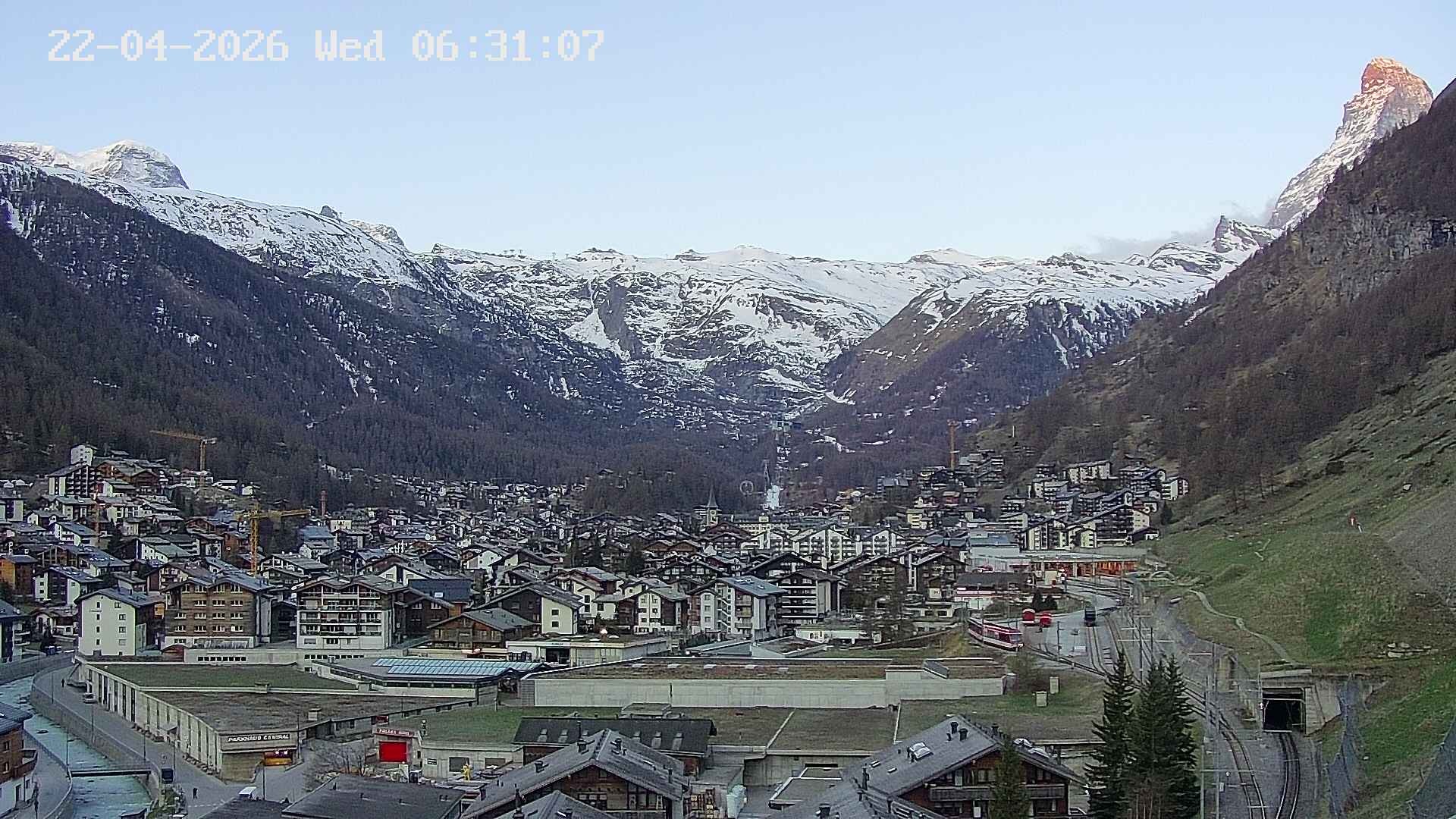 Archiv Foto Webcam Zermatt: Blick auf das Dorf
