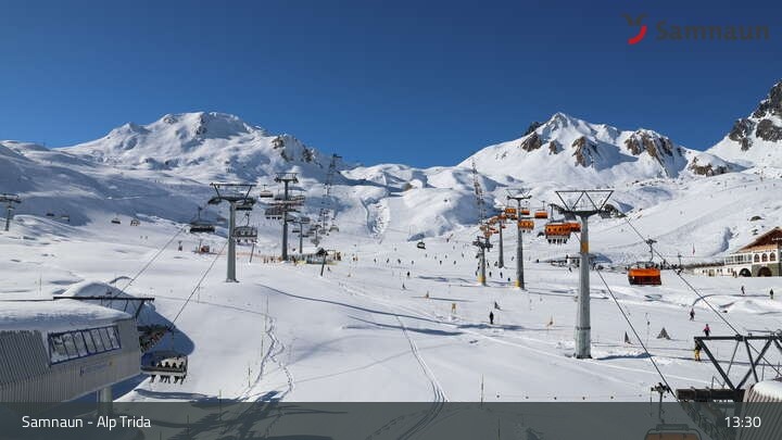 Archiv Foto Webcam Samnaun - Blickrichtung Viderjoch