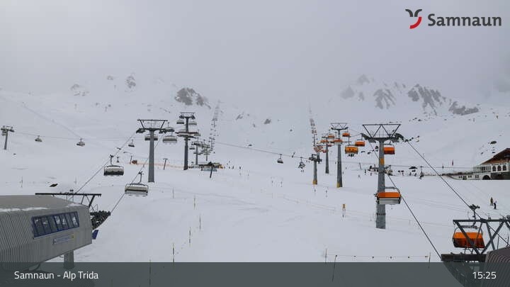 Archiv Foto Webcam Samnaun - Blickrichtung Viderjoch