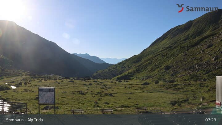 Archiv Foto Webcam Samnaun - Blickrichtung Viderjoch