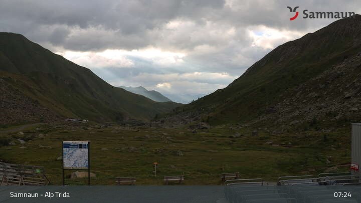 Archiv Foto Webcam Samnaun - Blickrichtung Viderjoch