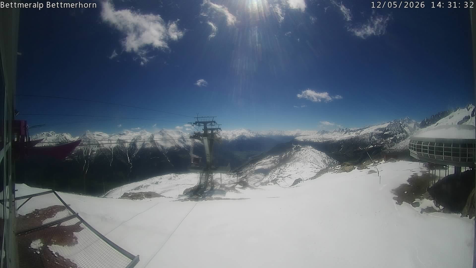 Archived image Webcam Aletsch Arena: Bettmerhorn