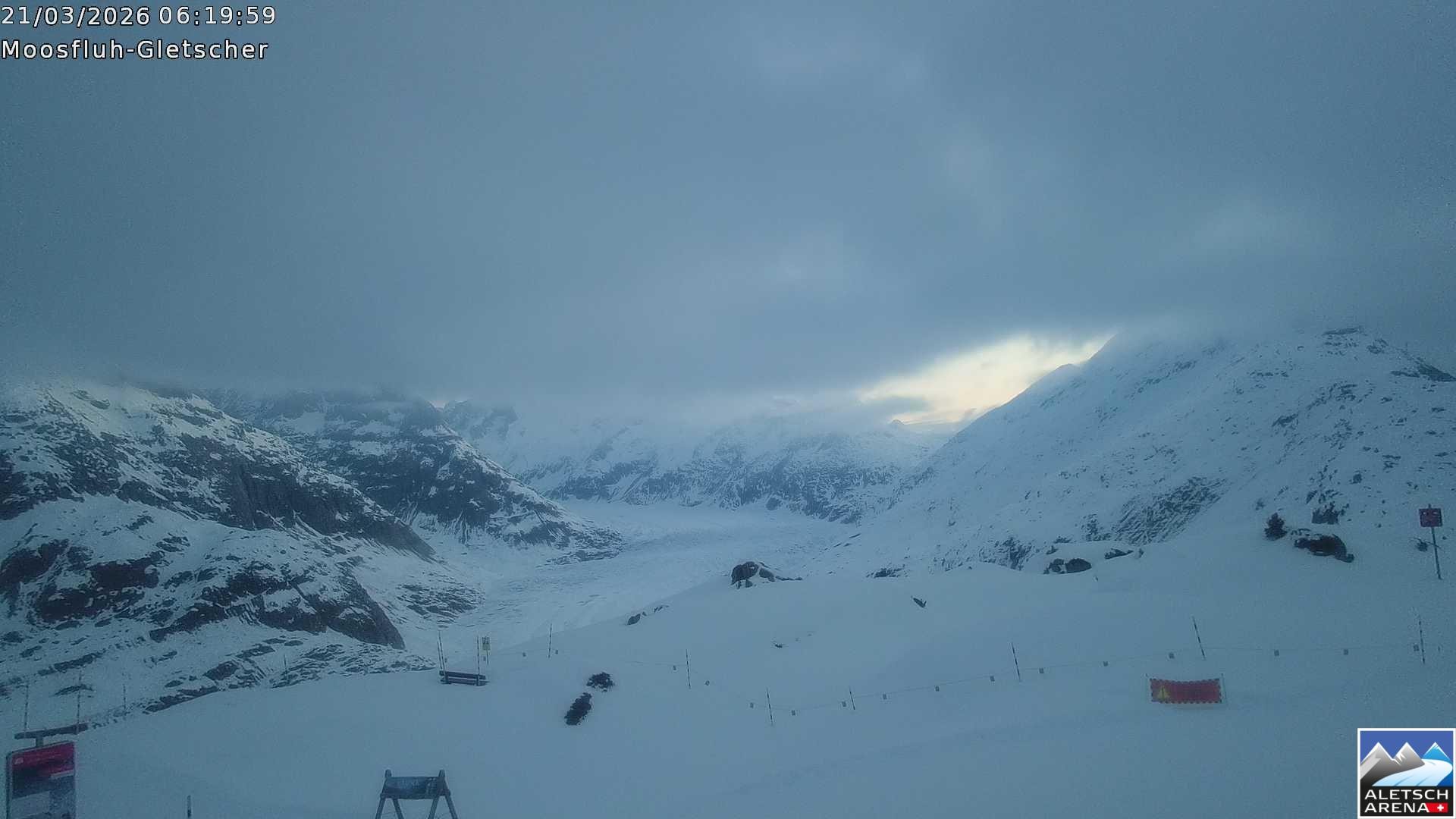 Archiv Foto Webcam Riederalp - Aletschgletscher