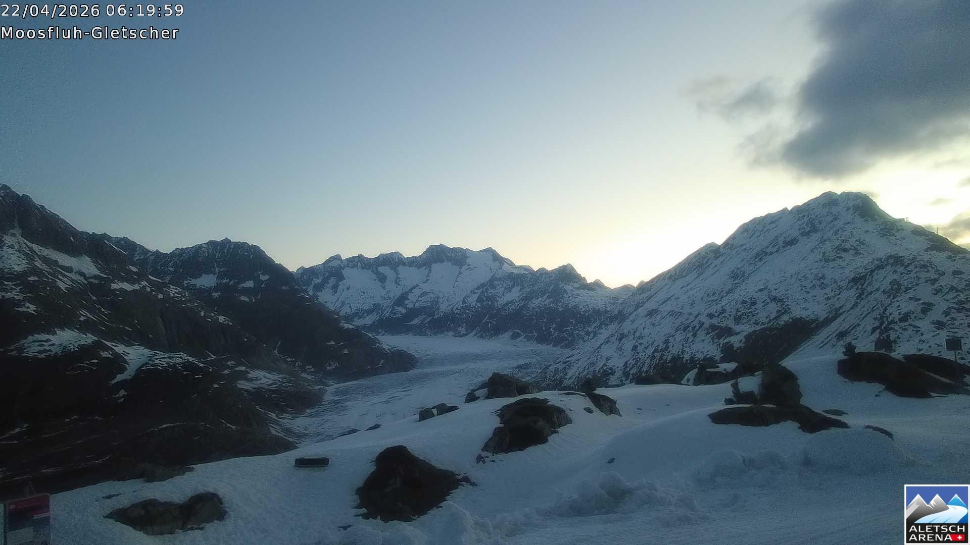 Archiv Foto Webcam Riederalp - Aletschgletscher