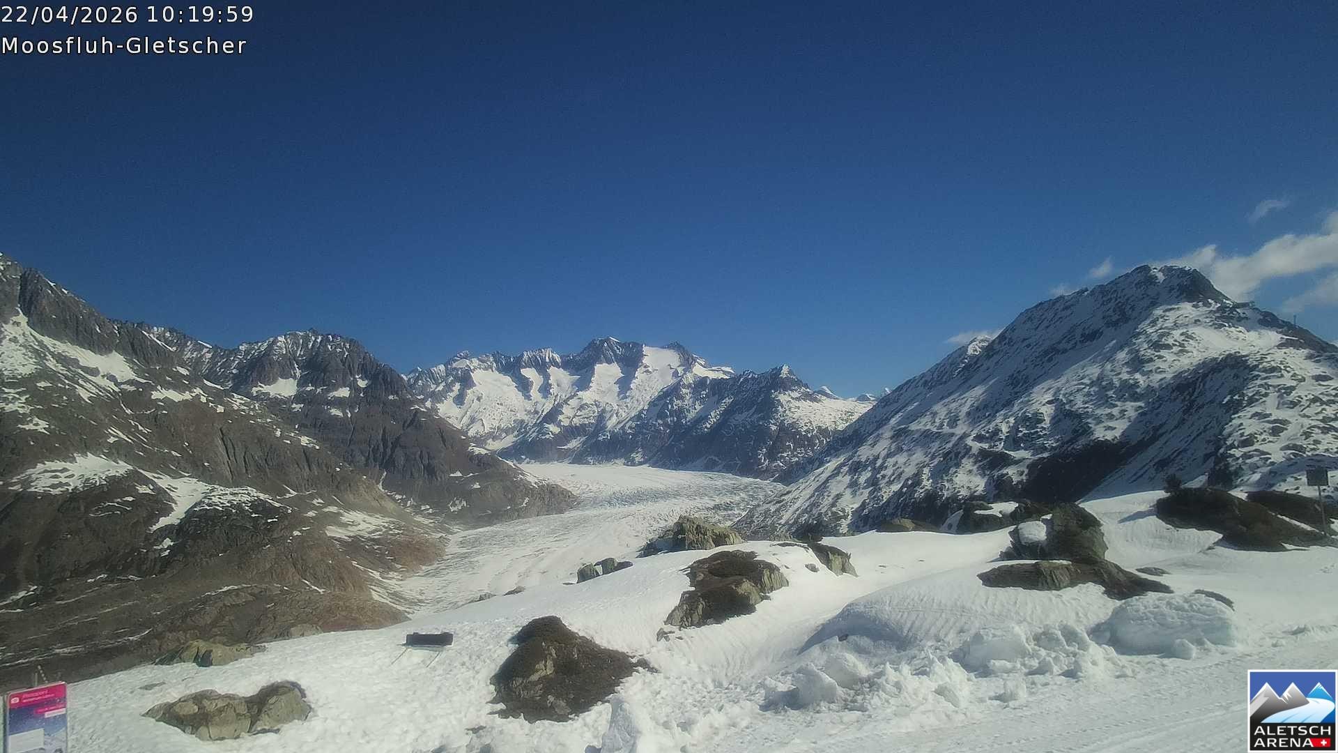 Archiv Foto Webcam Riederalp - Aletschgletscher