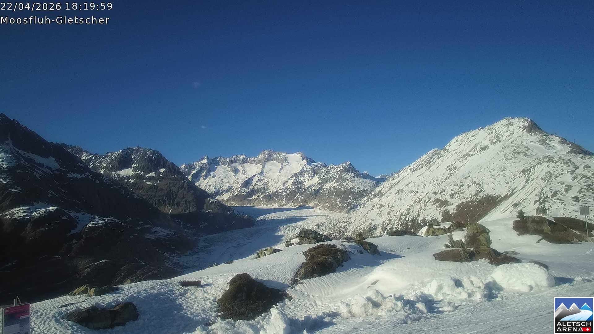 Archiv Foto Webcam Riederalp - Aletschgletscher