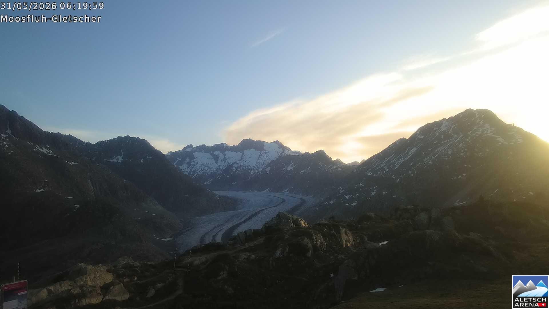 Archiv Foto Webcam Riederalp - Aletschgletscher