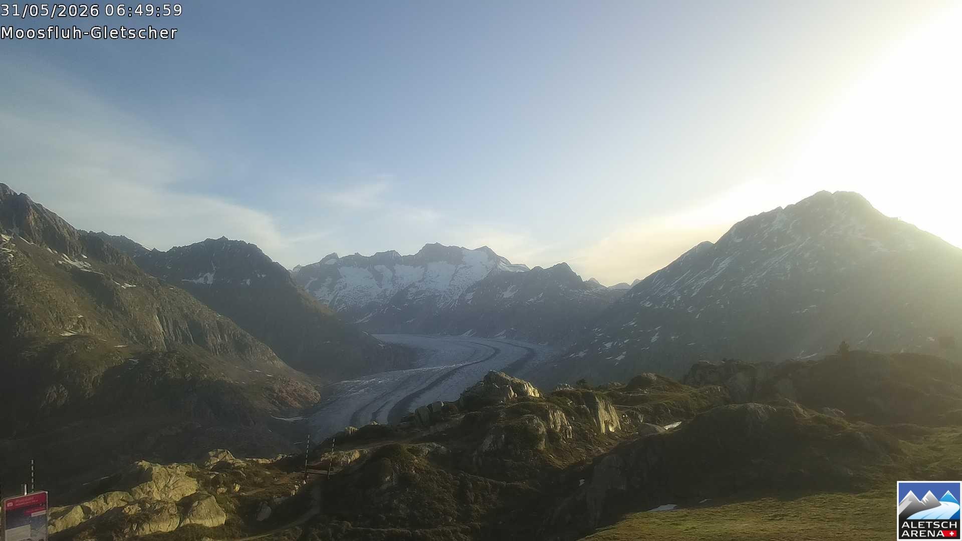 Archiv Foto Webcam Riederalp - Aletschgletscher