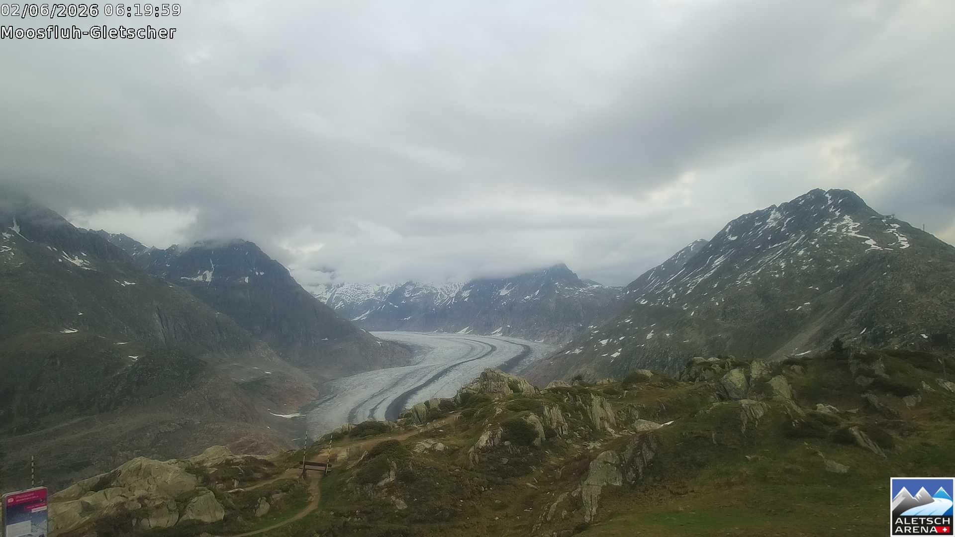 Archiv Foto Webcam Riederalp - Aletschgletscher